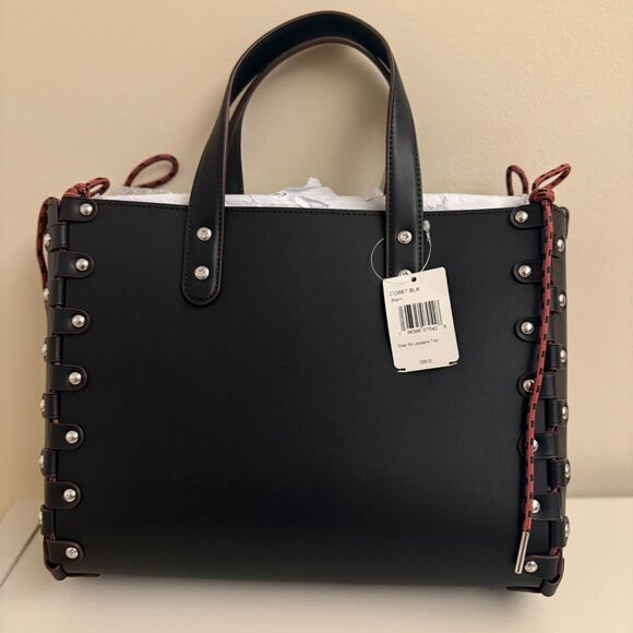 Coach Coachtopia Black Small Re-lacable Tote Bag Black Handbag Tote Leather NWT - Picture 13 of 15
